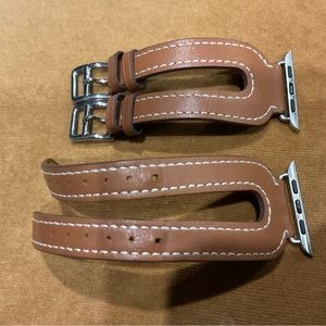 Brown leather double band for Apple Watch